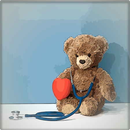 Teddy bear with stethoscope