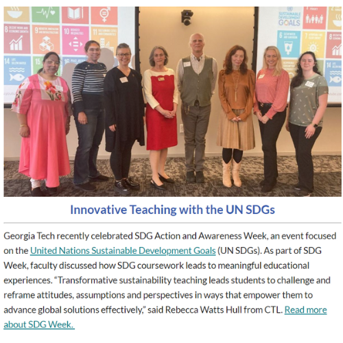 A screenshot from the March 15, 2024, newsletter showing a photo from an SDG week workshop.