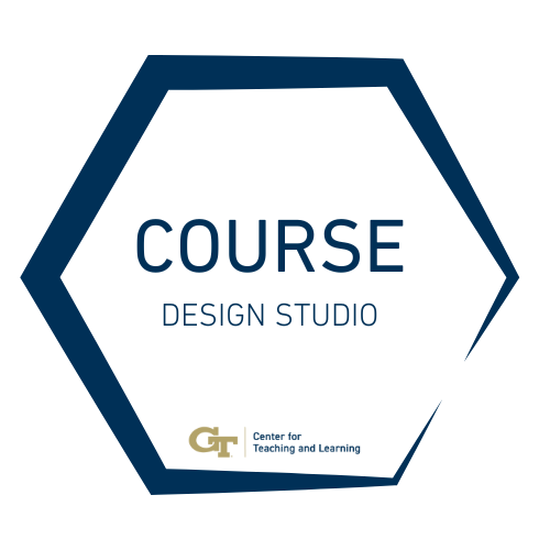 Image reads "Course Design Studio" with text inside a blue hexagon.