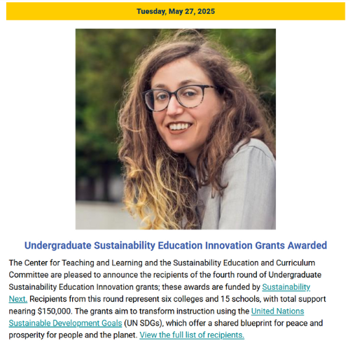 A screenshot of the May 27, 2025, newsletter.