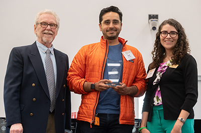 The Center for Teaching and Leanring presents Dr. Saad Bhamla with the CTL/BP Junior Faculty Teaching Excellence Award during the 2023 Georgia Tech Faculty and Staff Honors Luncheon. 