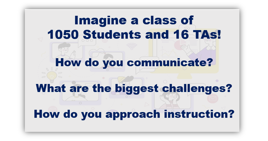 Imagine a class of 1050 students and 16 TAs!
