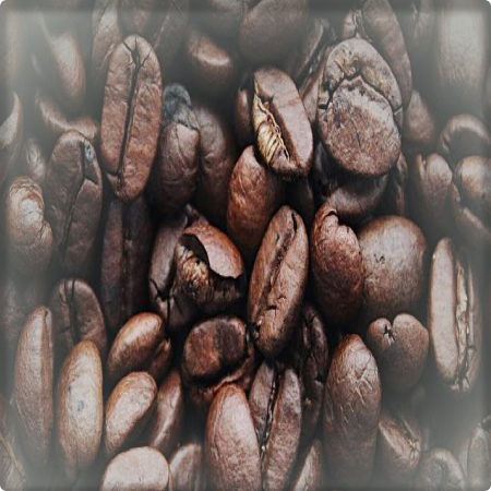 Close-up photo of coffee beans.