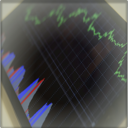 A photo of the stock market.