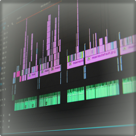 Image of audio wave lenghths on a computer screen